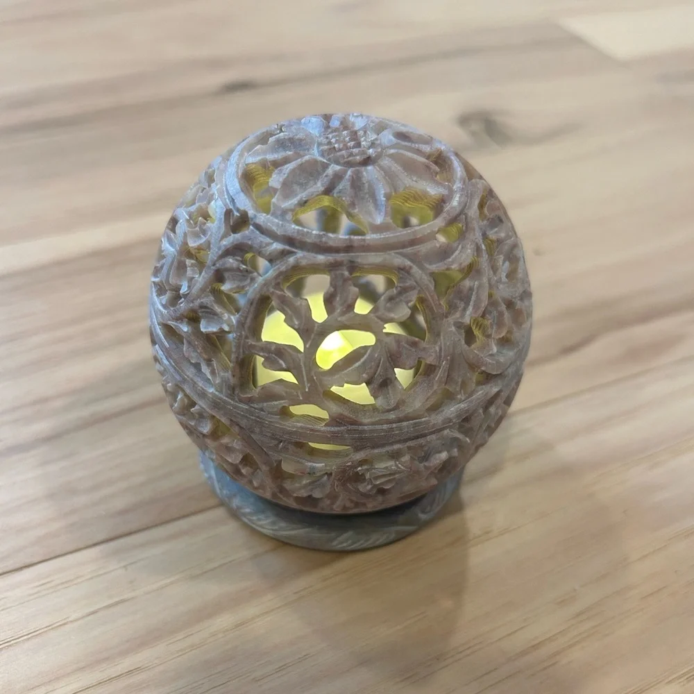 Gorgeous Marble Stone Lattice Tealight Votive Candle Holder